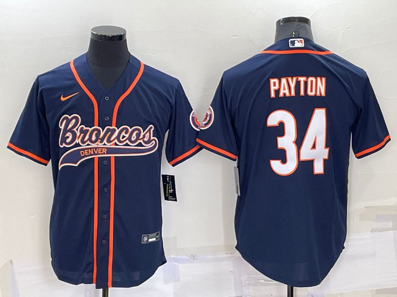 Men Chicago Bears #34 Payton Blue Nike Co branded NFL Jersey